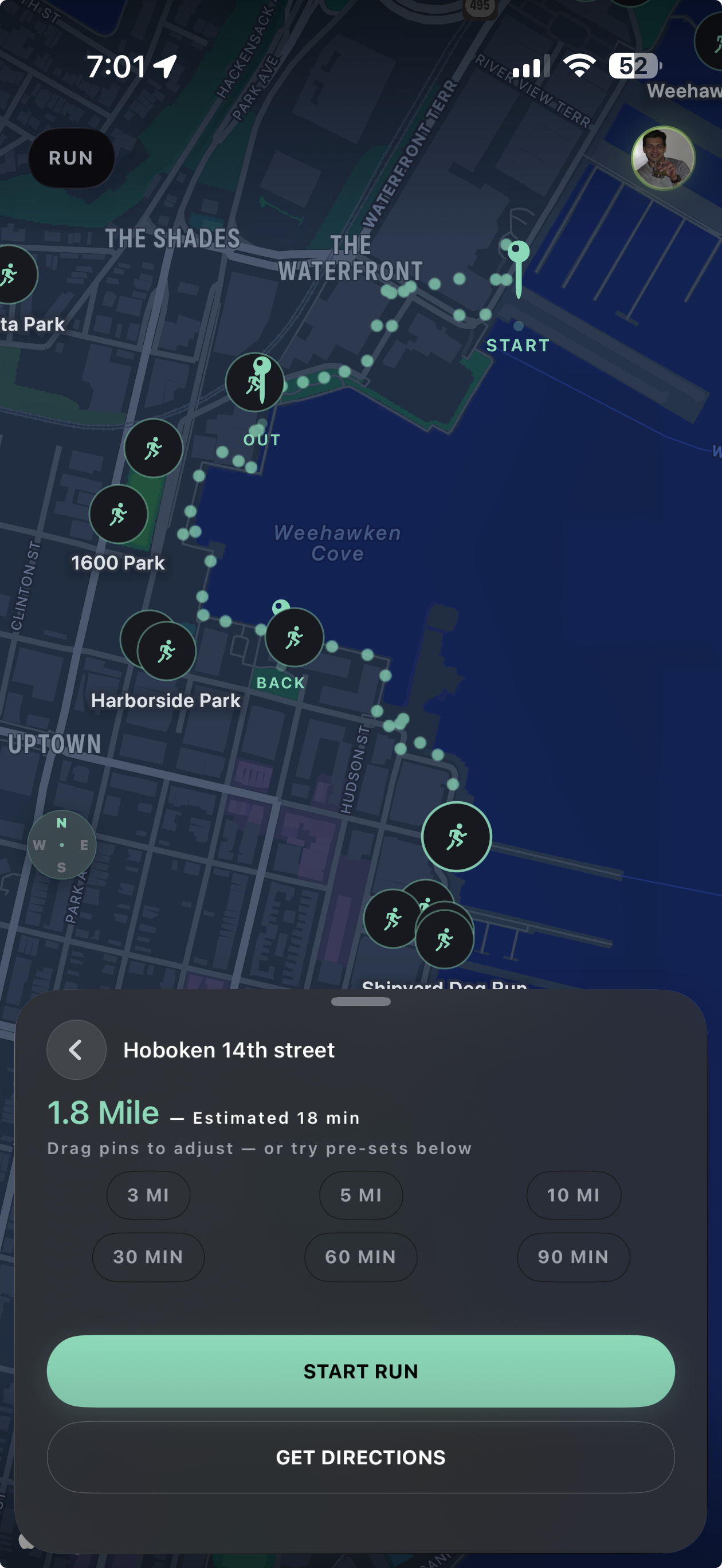 Map a run with Start Run