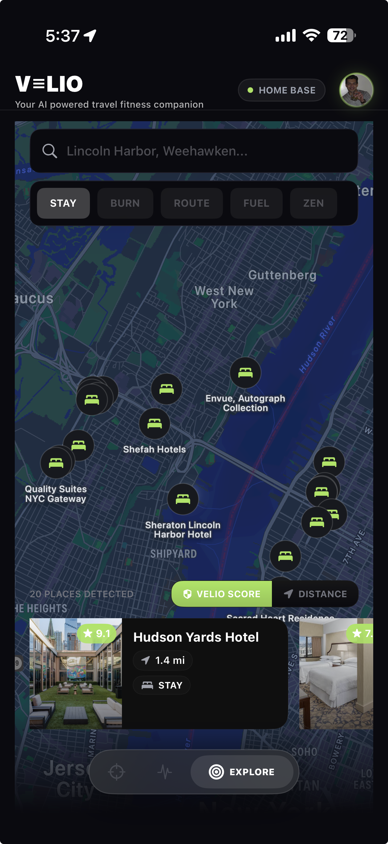 Geographical Radar — VELIO+ app screenshot